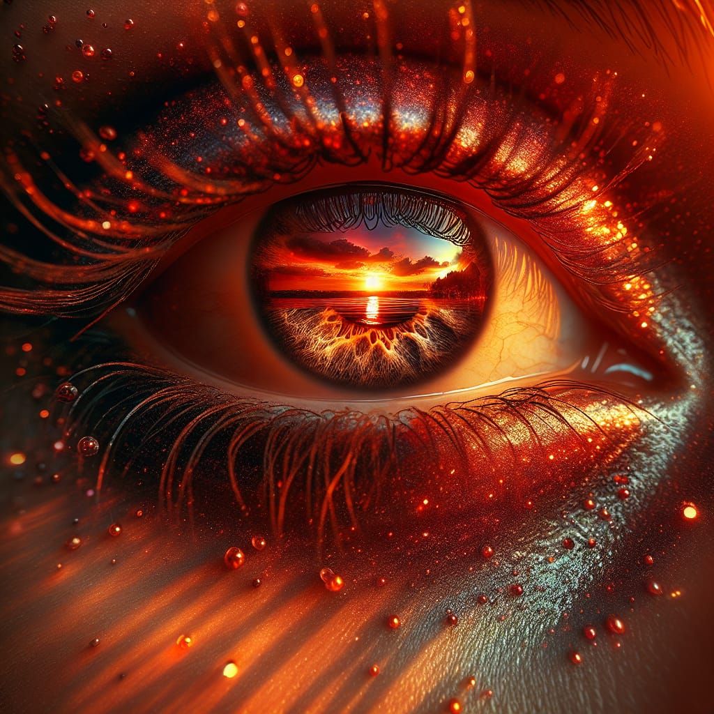 Surreal Sunset Iris Reflects Radiant Beauty