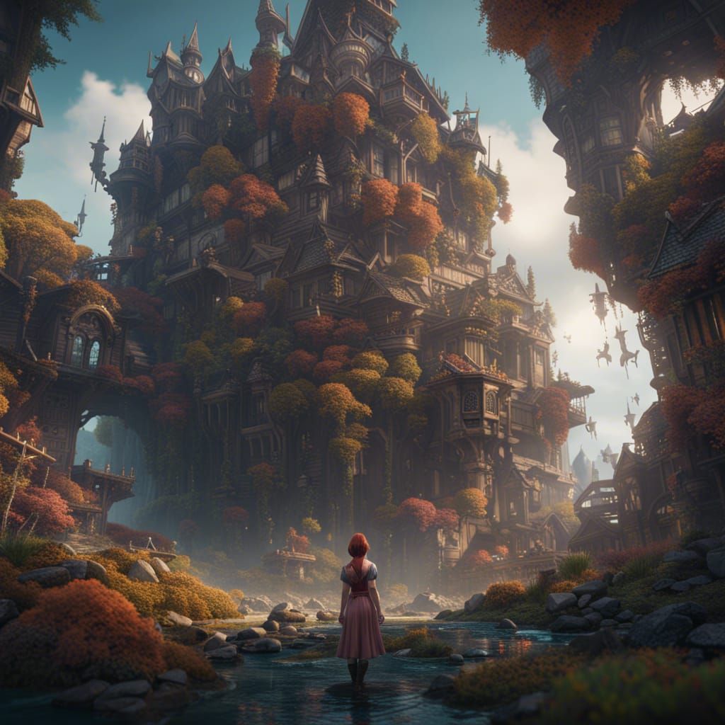 Fantasy Art: Curvy Woman in a Large World