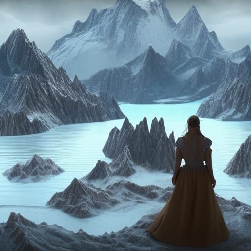 Icy Beer with Mountain View, Digital Painting