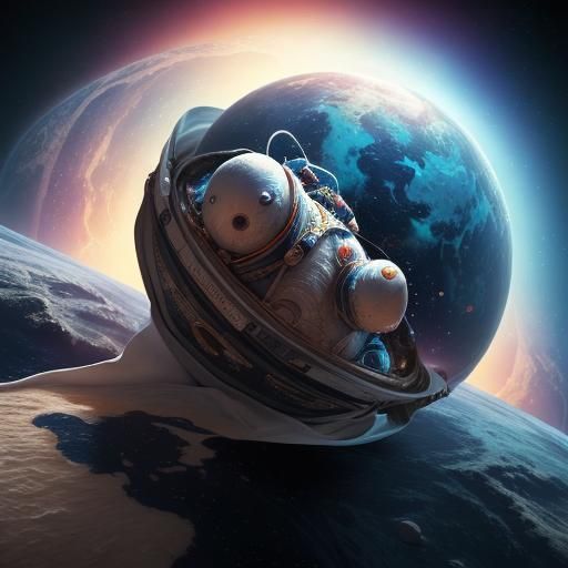 Burrito Orbiting Earth: Hyperrealistic Splash Art