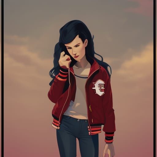 Marceline in her letterman jacket
