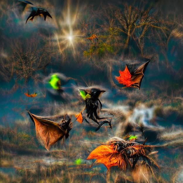 Halloween Night: Bats, Pumpkins, and Autumn Magic