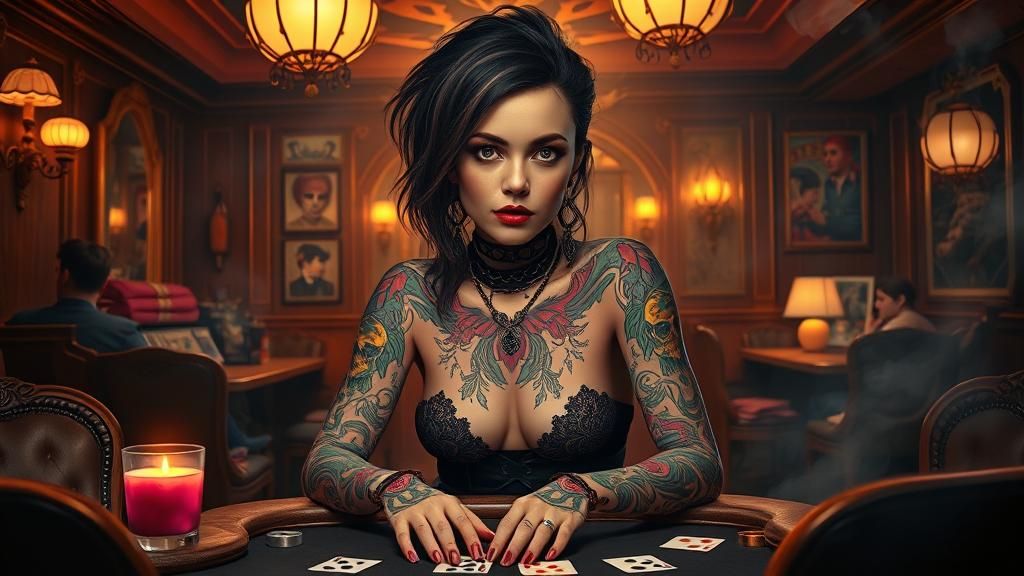 Punk Rocker at Art Deco Poker Game