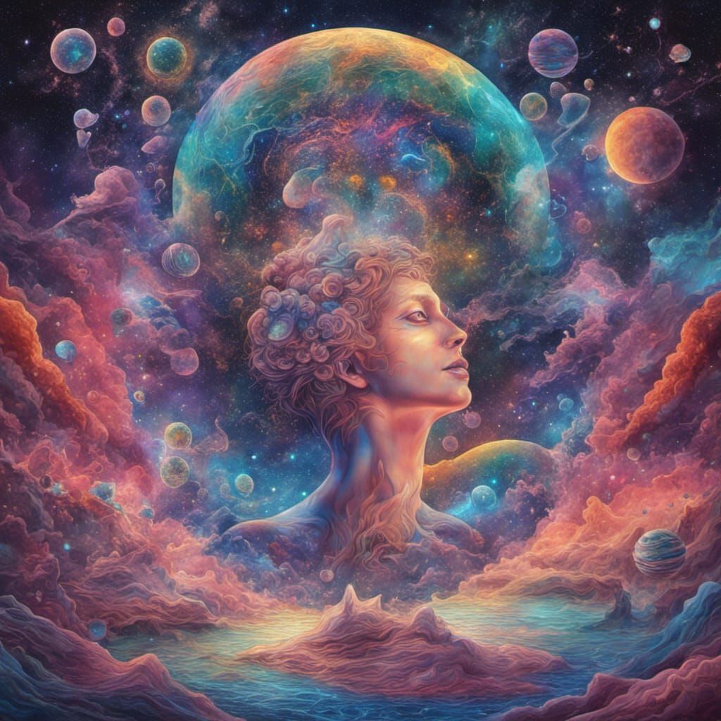 Holographic Astral Cosmic Illustration by Pablo Amaringo