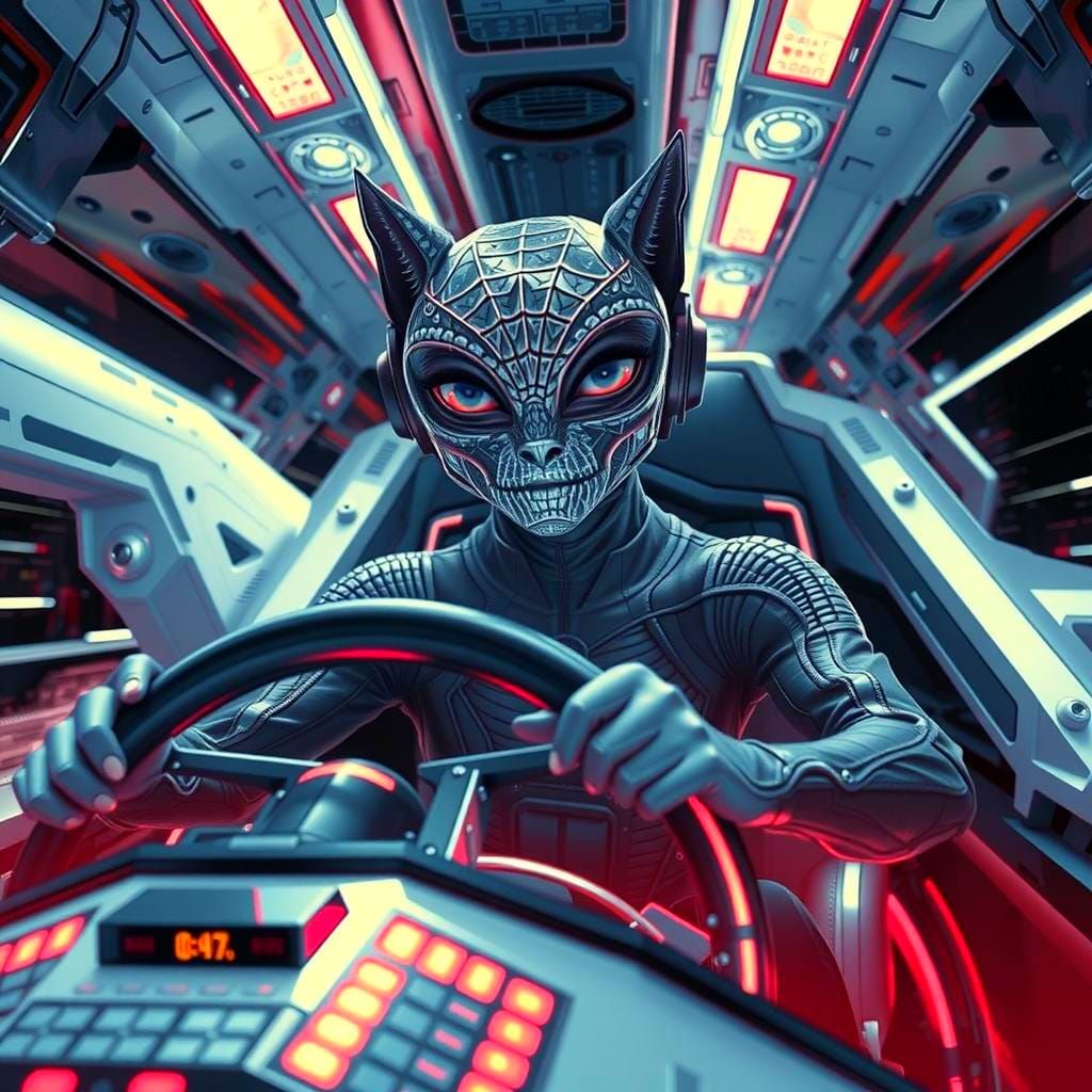 Maximalist Alien Spaceship at Warp Speed