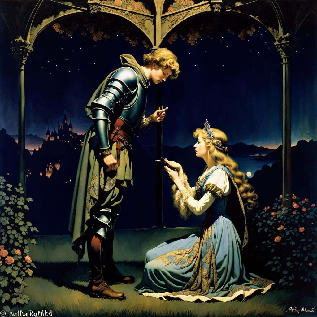 Secret Medieval Meeting: A Golden Age Illustration