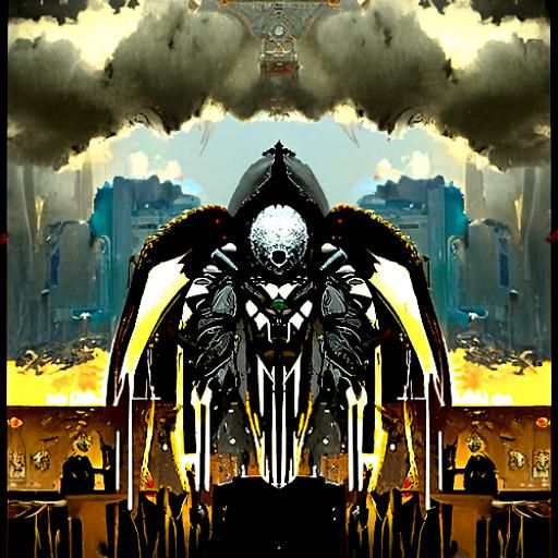 Dark Angel of Destruction in Ominous Surrealism
