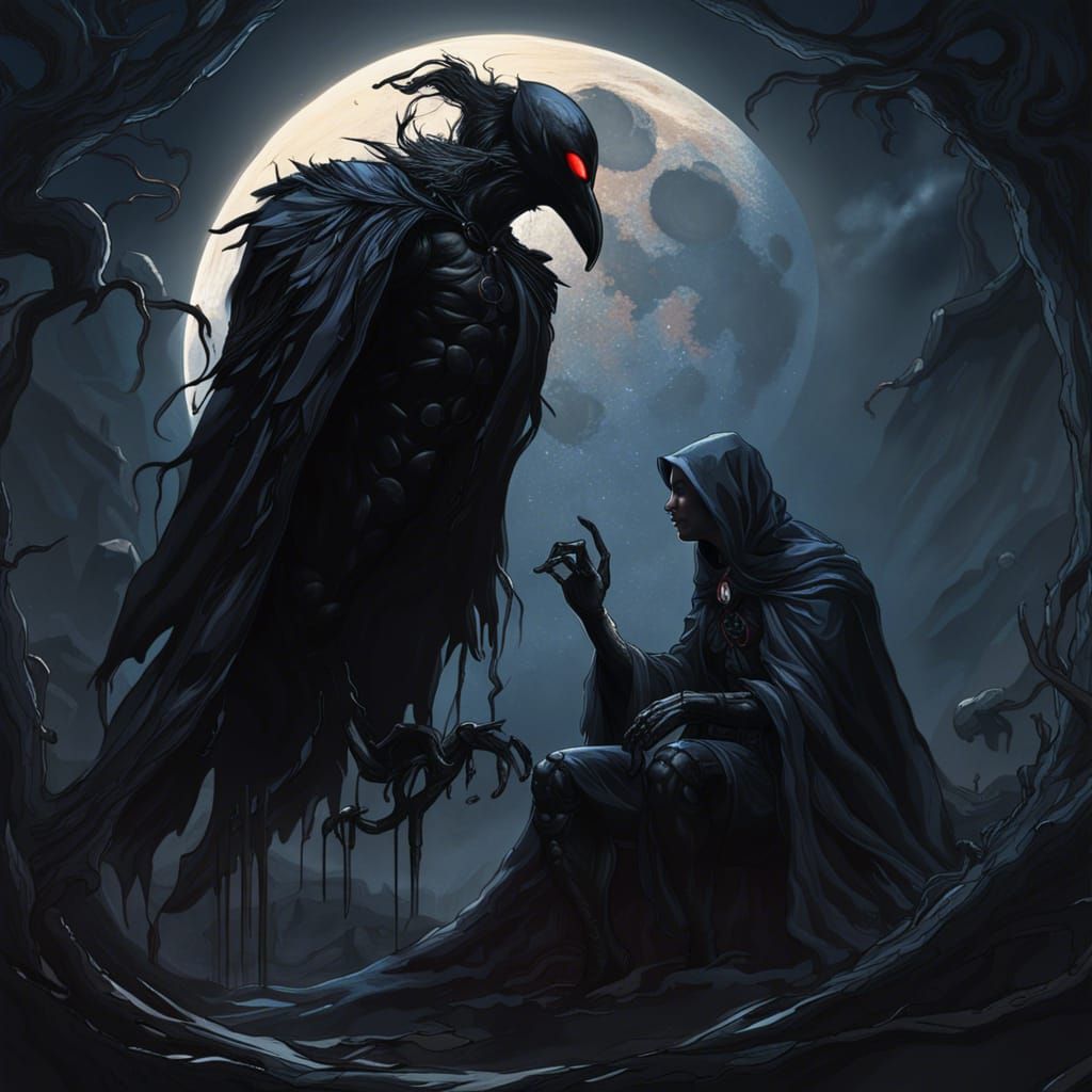 Nevermore Symbiote and Host Union: Dark Fantasy Art
