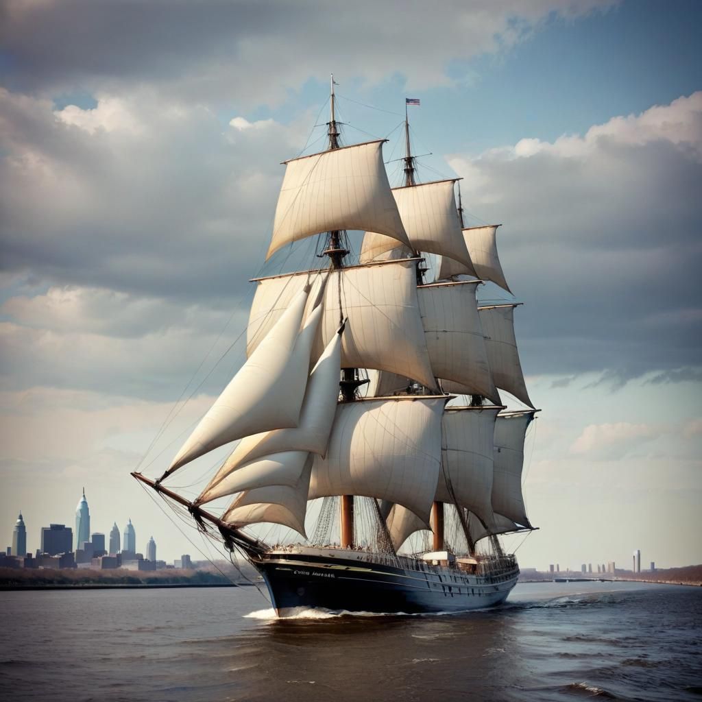 Tall Ship Sailing to Philadelphia