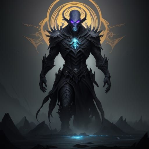 Dark Fantasy Wraith Amidst Distorted Electromagnetic Fields