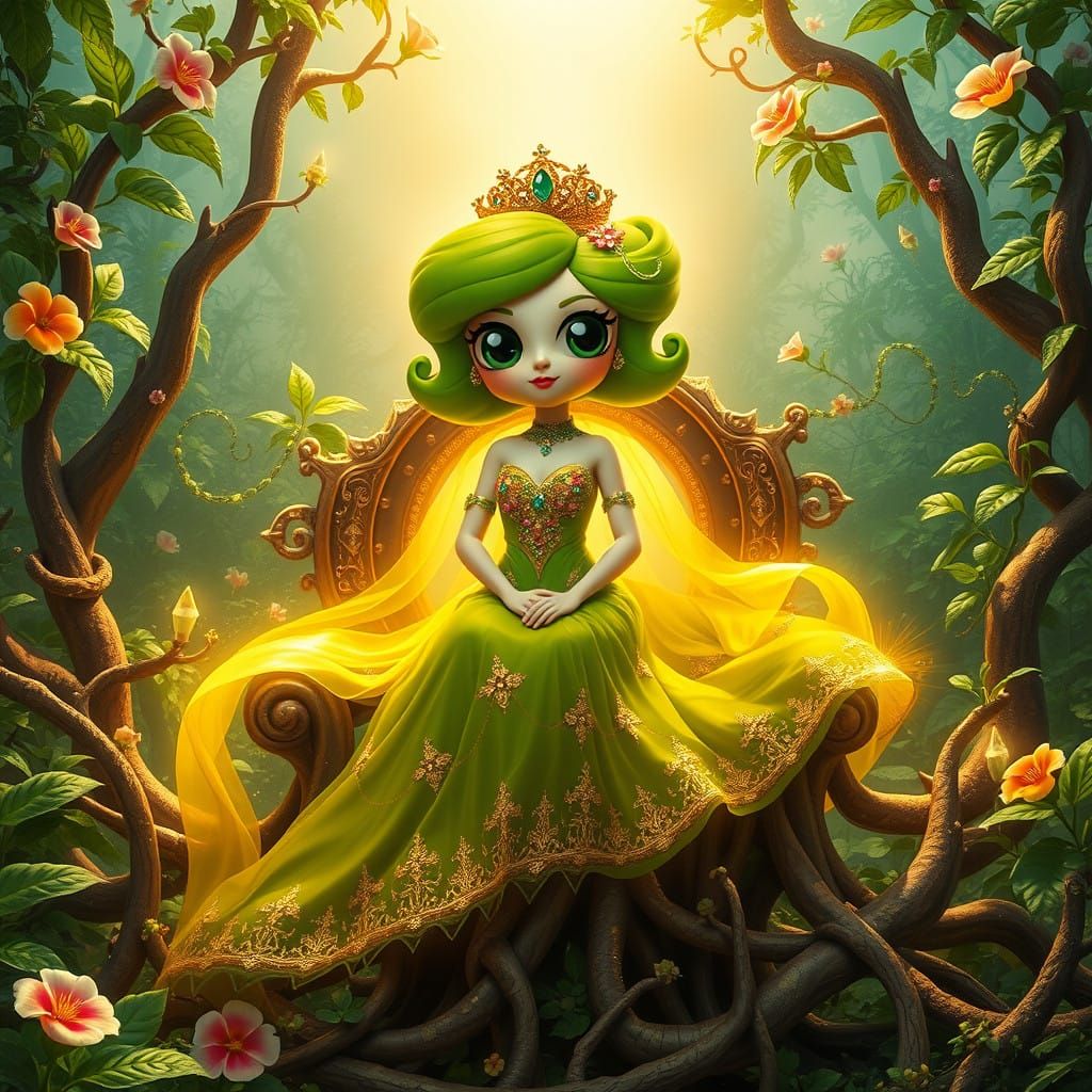 The Tarot Empress as a Whimsical Powerpuff Girl in an Enchan...