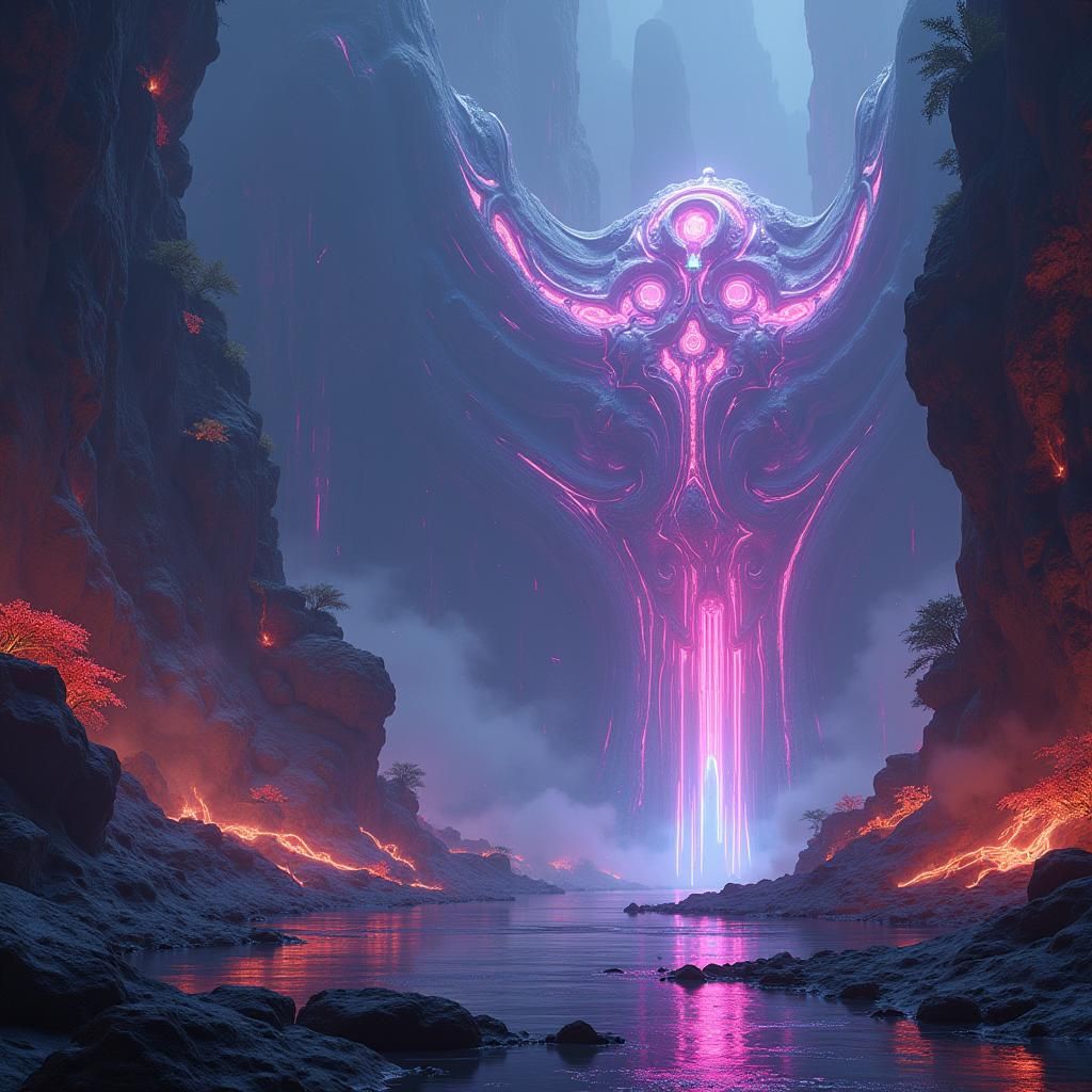 Fantastical Neon Masterpiece in Deep Color