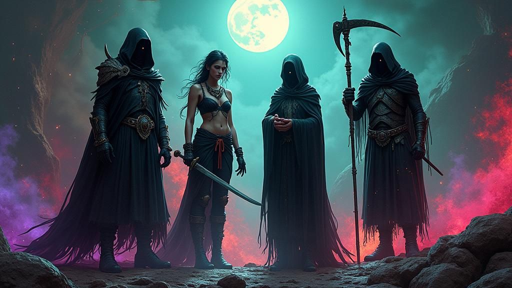 Four Horsemen of the Apocalypse in Psychedelic Style