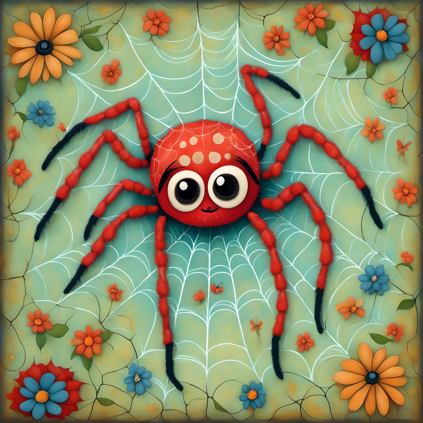 Whimsical Portrait of an Adorable Spider