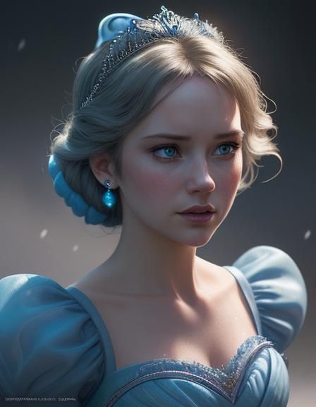 Dark Disney Cinderella Hyperrealistic Portrait