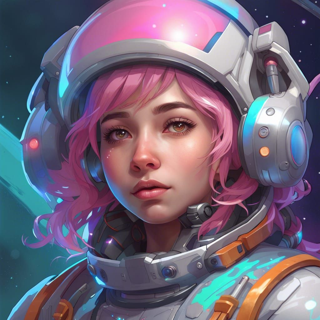 Kawaii Space Engineer Girl Portrait in 8K