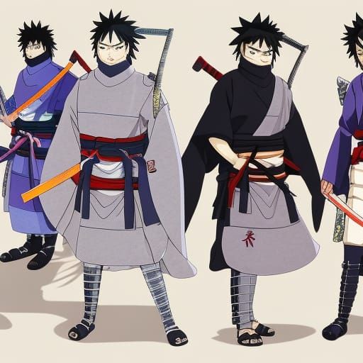 Masashi Kishimoto, Mikio Ikemoto art style ninja samurai monster ninja art Naruto style samurai armor kuns mask ninja by...