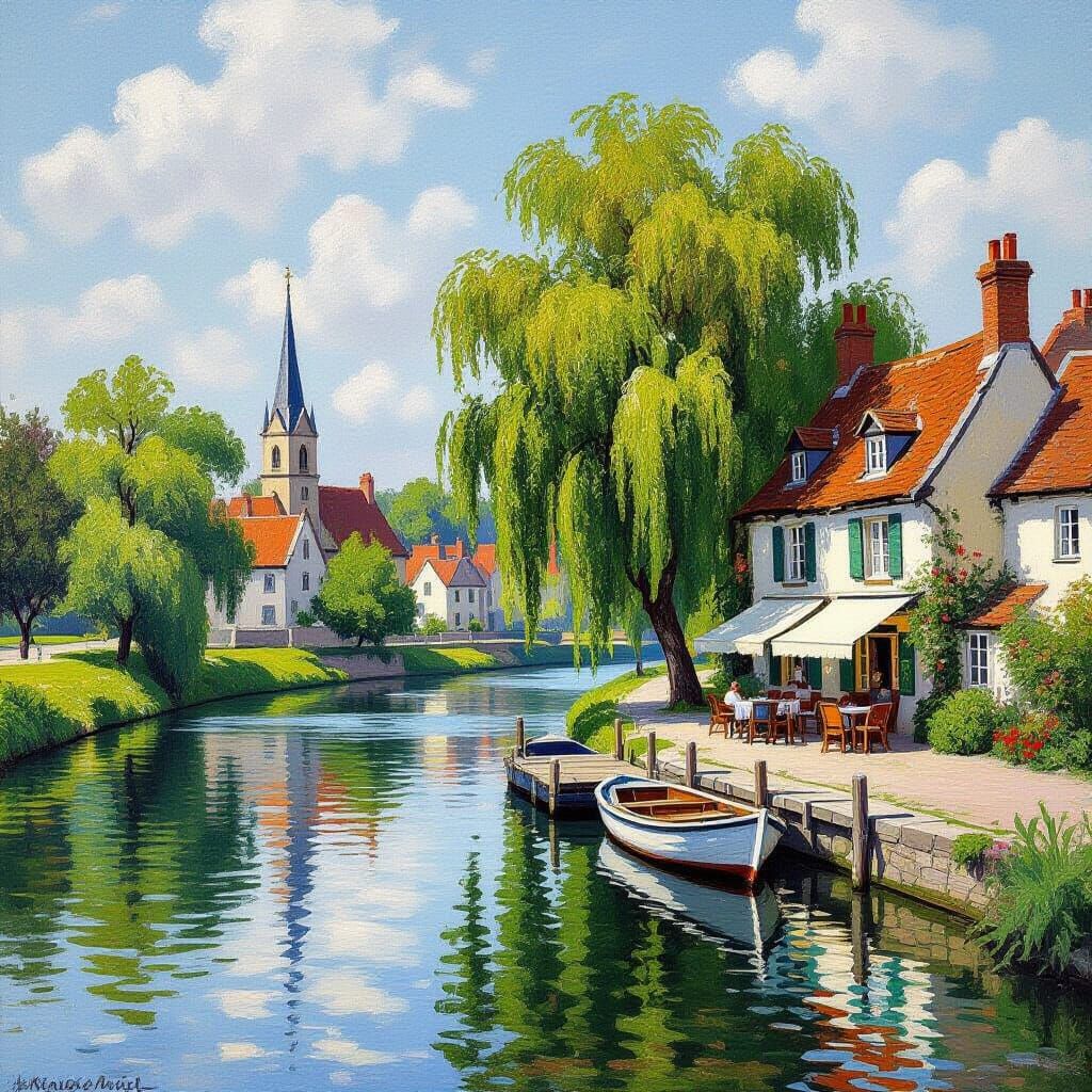 Riverside Inn in Impressionistic Style