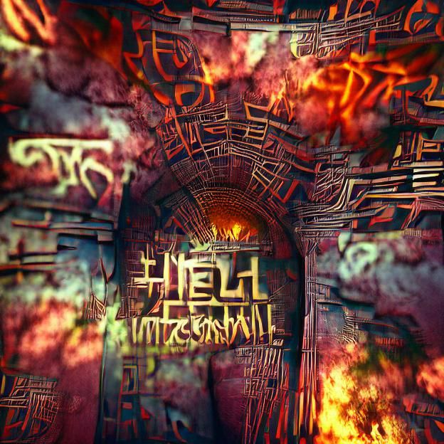 Hell's Gate: A Surreal Mixed Media Vision