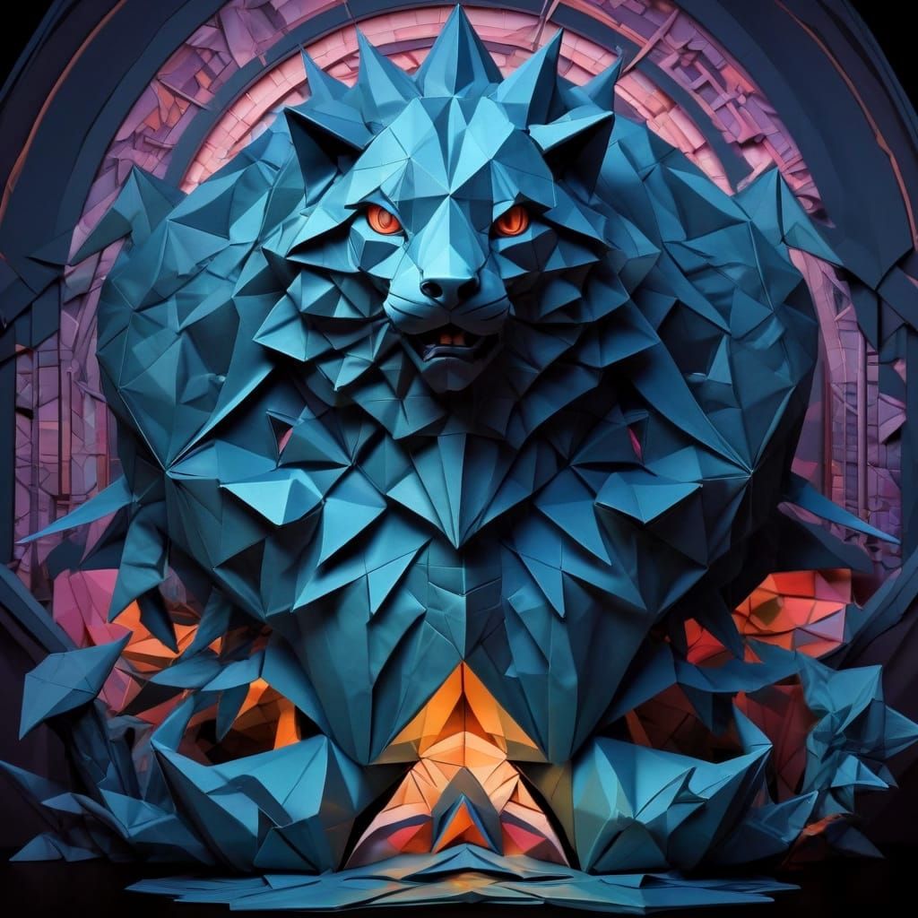 Origami Shadow Wolf