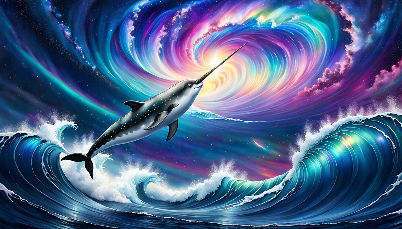 Narwhal Surfacing Under the Milky Way