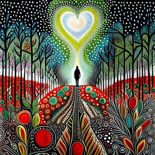 Love Forest Garden: Mixed Media Digital Art