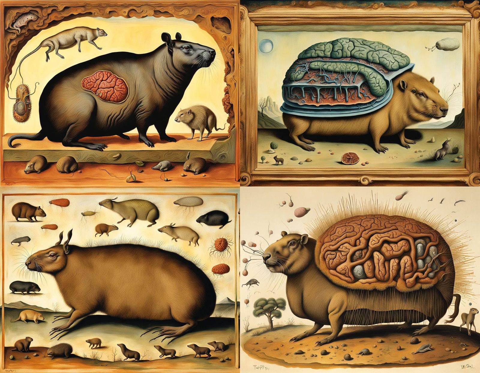 Monstrous DNA Dog Hybrid in Surreal Horror Style