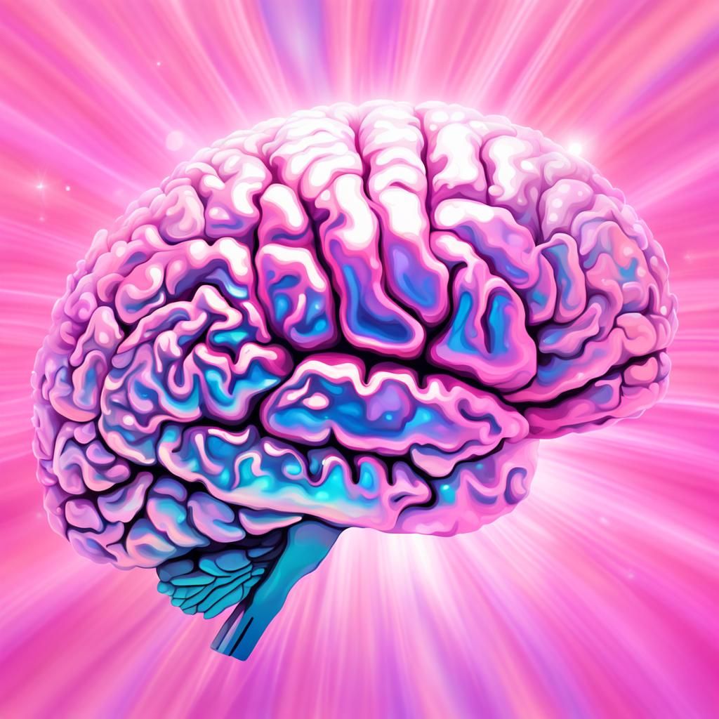 Iridescent Pink Brain in Divine Light