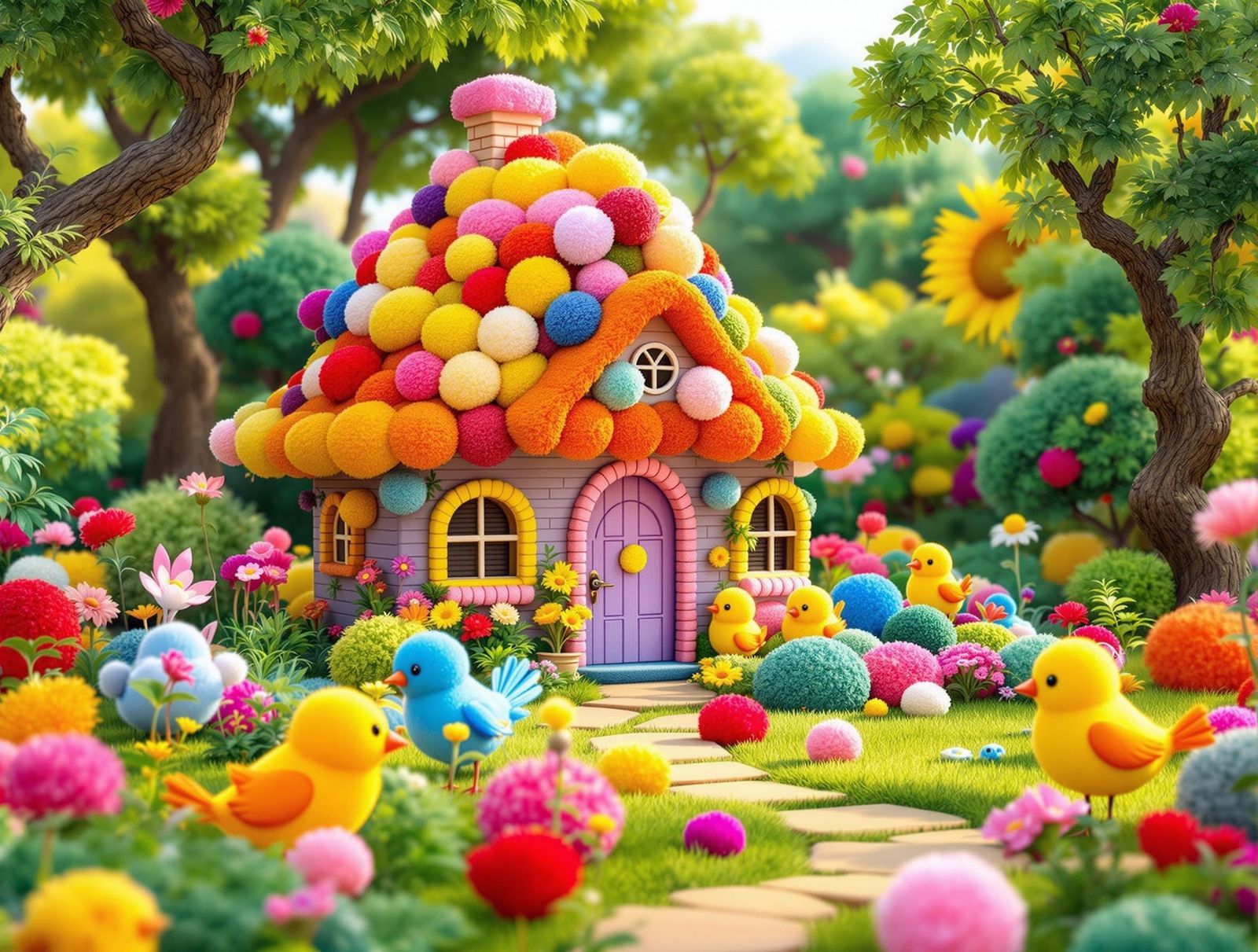 Pom Pom House and Garden in Cheerful Colors