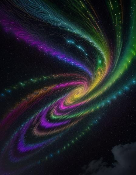 Wizard Rides Psychedelic Motorcycle in Stained Glass Art