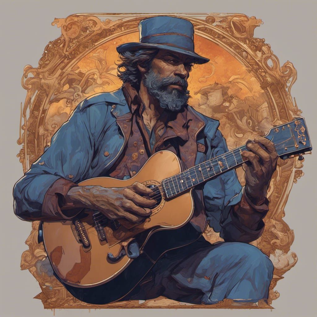 Dangerous Dan: Blues Guitar in Art Nouveau Style