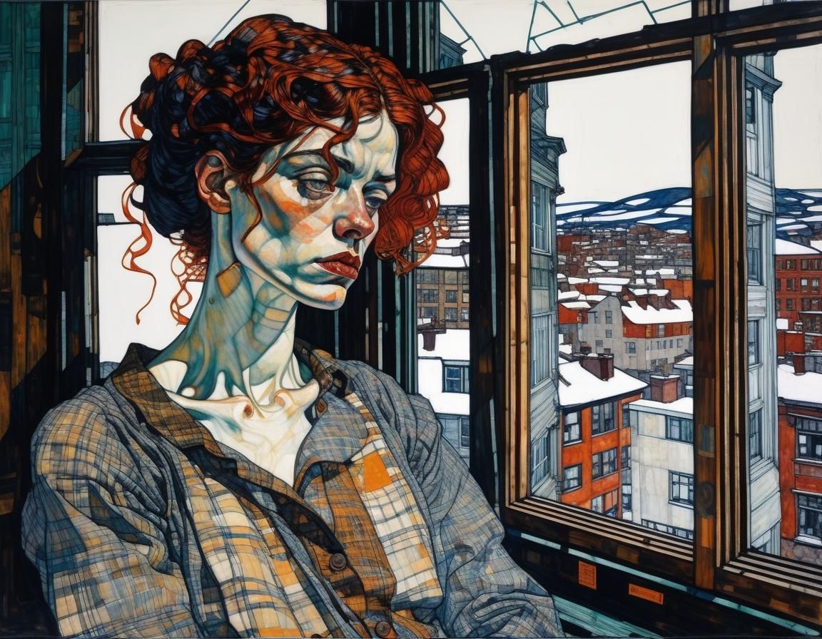 Intricate Window Drawing Inspired by Gangloff and Schiele