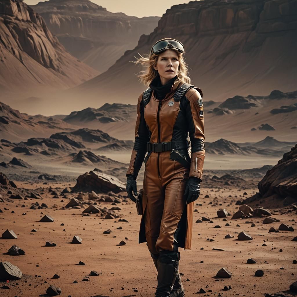 Lily Rabe on Mars: A Cinematic Film Still