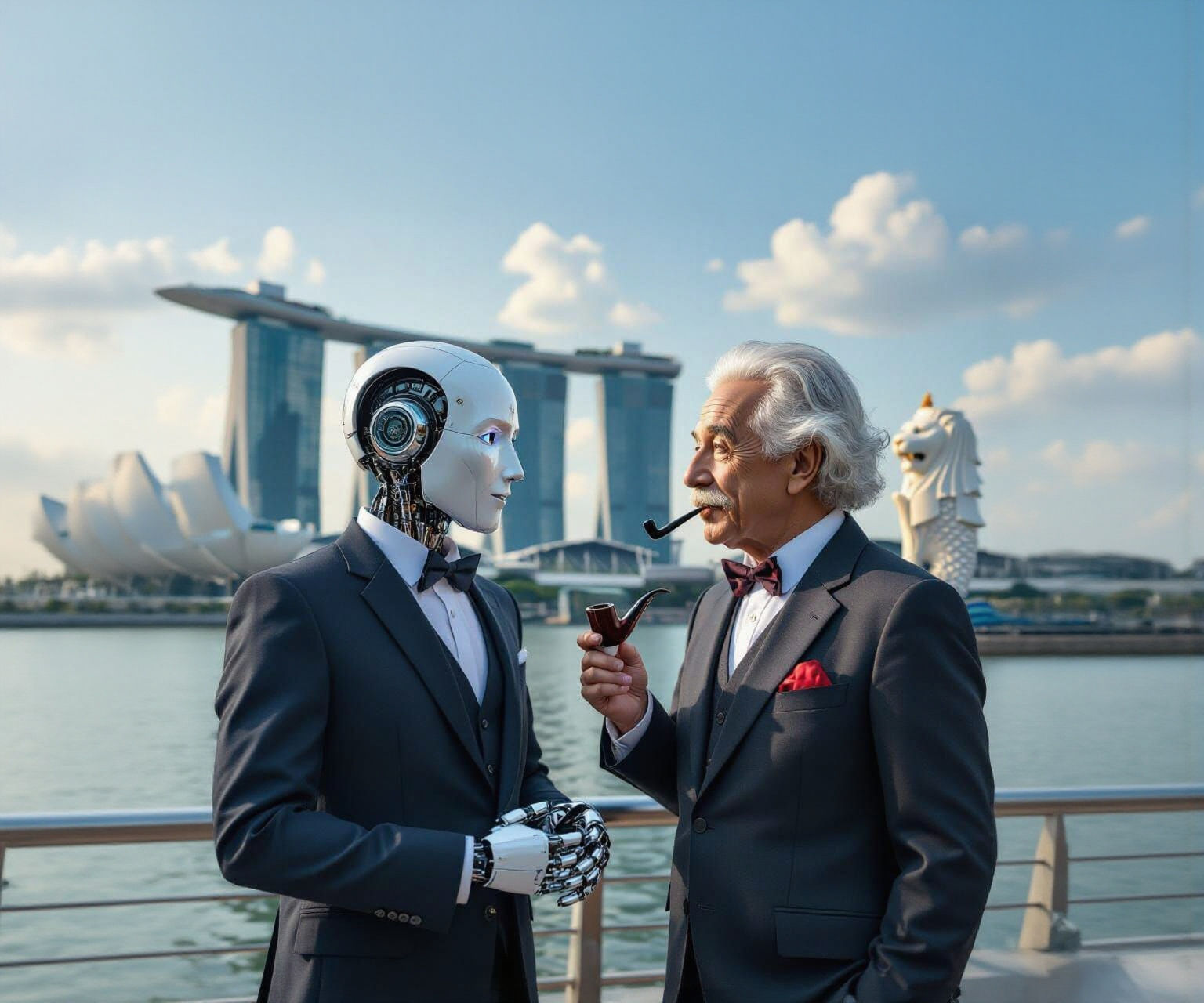 AI Robot and Einstein at Marina Bay Sands