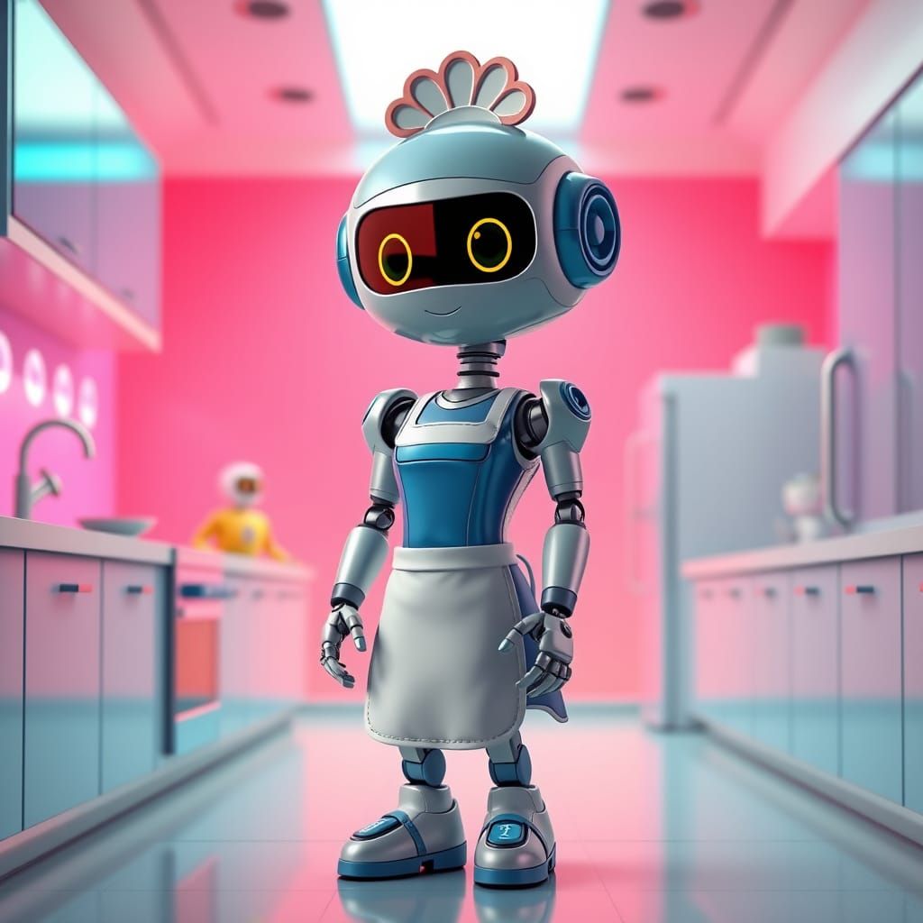 Rosie the Robot Maid: Pixar-style 3D Digital Art