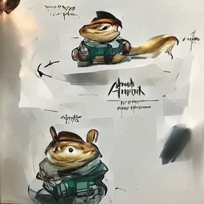 Cute Chipmunk Character Concept Art