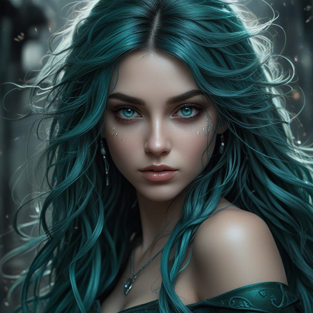 Ethereal Elf Woman in Moody Fantasy Landscape