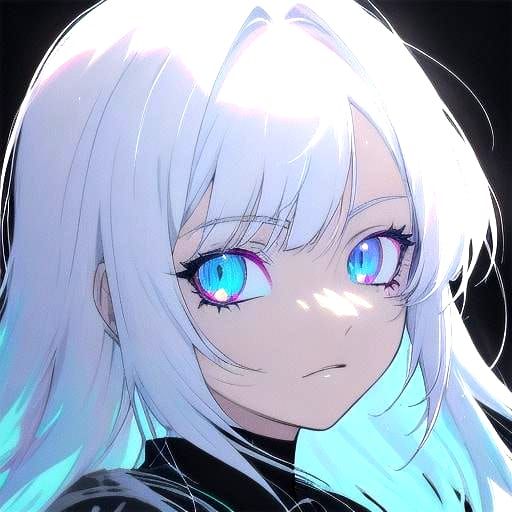 Albino and Melanistic Woman in Anime Style