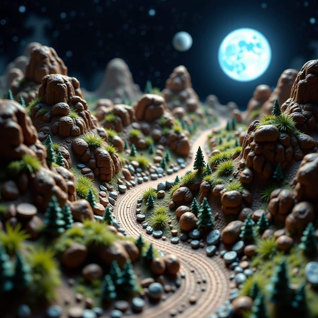 Space Colony Simulation Game Diorama