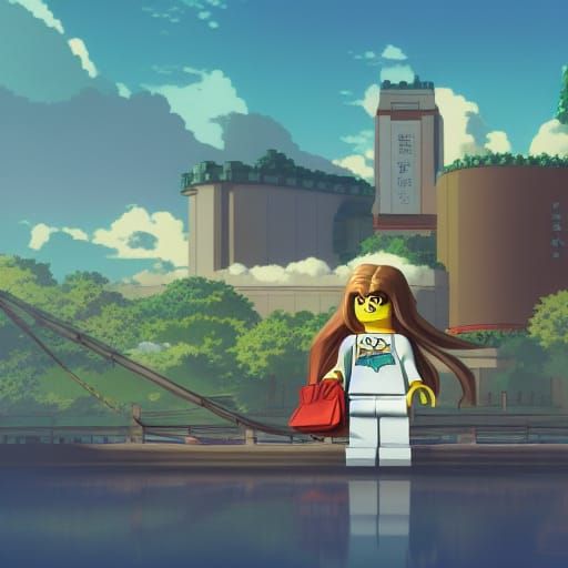 Lego Creation in Studio Ghibli Anime Style