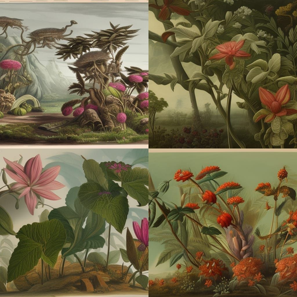Botanical Illustration of Elphantia Proboscina in Detailed M...