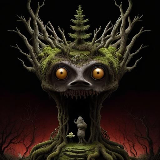 Magical Stone Face Monument in Whispering Woods