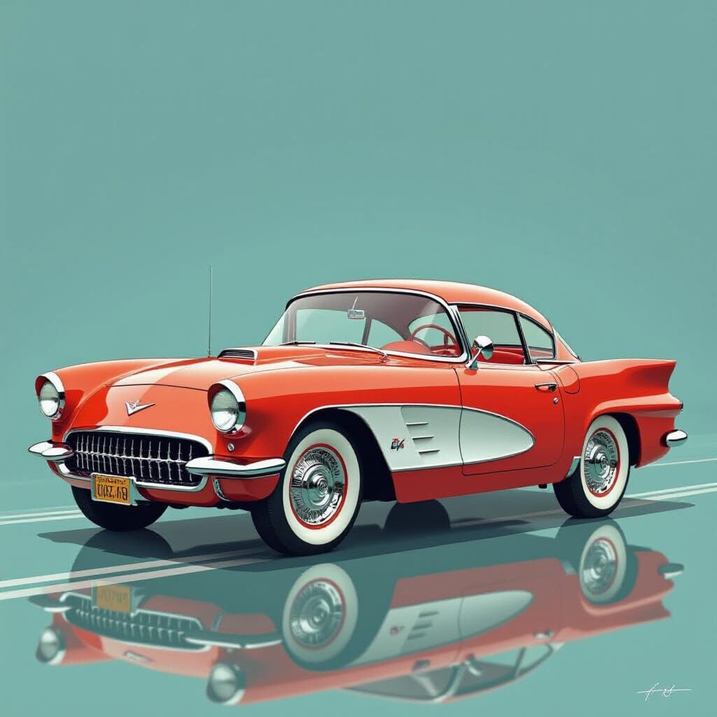 Retro-Futuristic Car: Beetle and Corvette Fusion