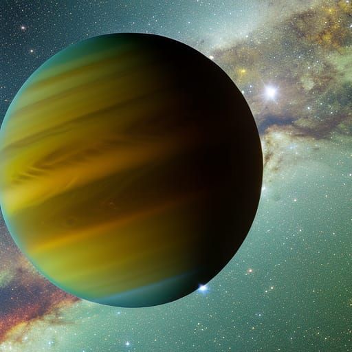 Spectacular 3D Gas Giant Planet in Space