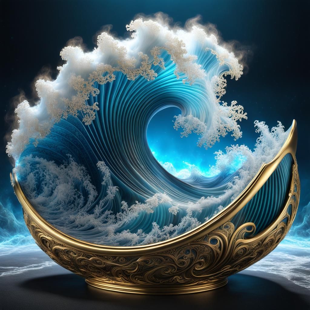 Great Wave Inside Clam Shell Atlantis