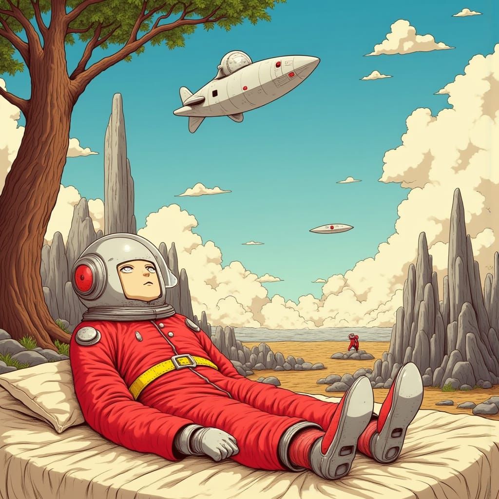 Futuristic Explorer in Serene Ambiance