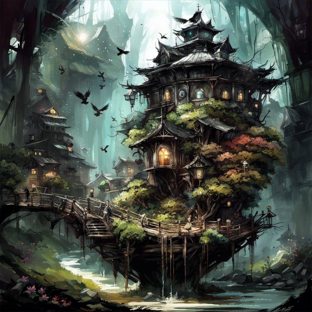 Garden houses in the deep