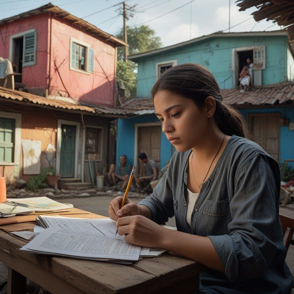 Fantastical Realism Portrait of Carolina Maria de Jesus in V...