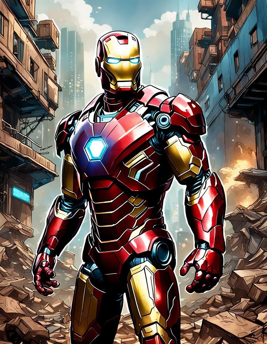 Iron Man's Heroic Sacrifice: Hyperrealistic Concept Art
