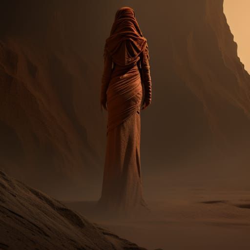 Beautiful Dark Female Mummy in Detailed Matte Painting
